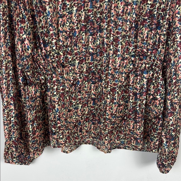 MSCH Copenhagen Kaline Floral Long Sleeve Side Smocked Blouse Size XL - Picture 7 of 10